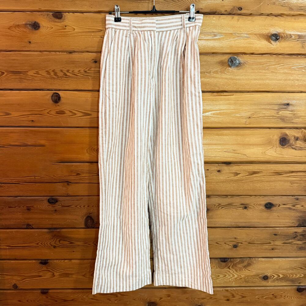 Abercrombie & Fitch Sloane Tailored Linen-Blend Wide-Leg Pants